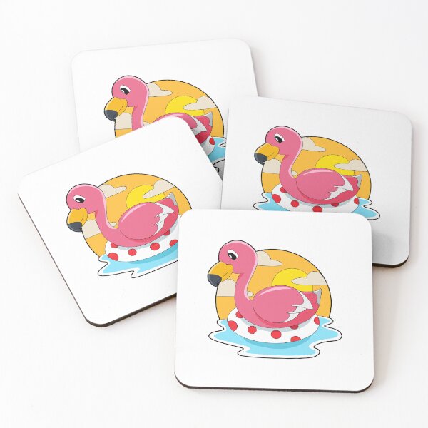Item preview, Flamingo at Swimming with Lifebuoy designed and sold by Snabdesign84.
