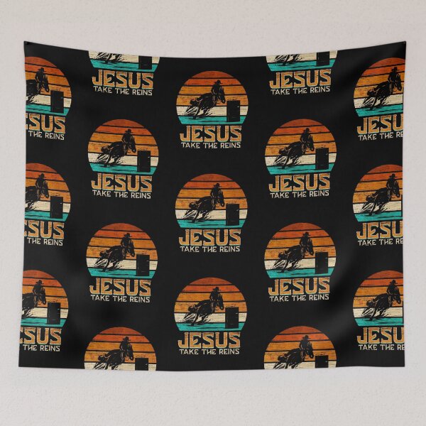 Item preview, Barrel Racing Jesus Take The Reins Retro Barrel Racer designed and sold by Kevins16.