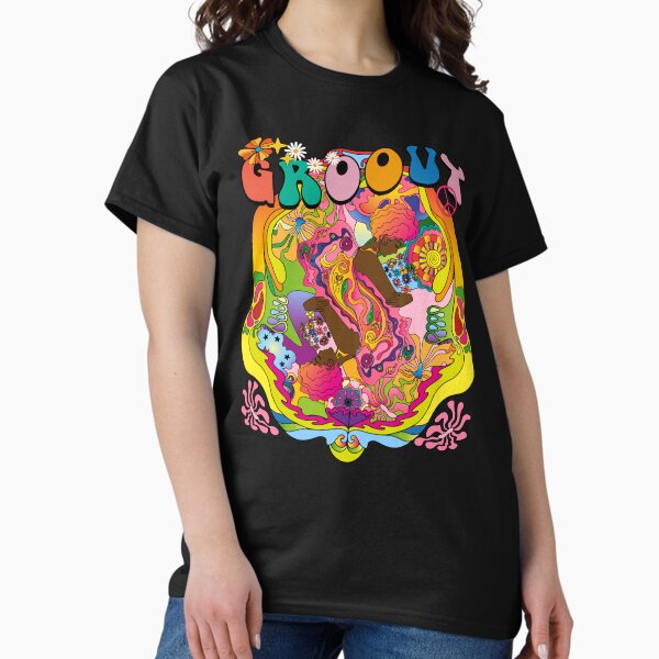 Item preview, Retro Stay Groovy Girl Festival Trippy Hippie Good Vibes Flower Child 60s 70s Aesthetic Art designed and sold by Cymphonyskar.
