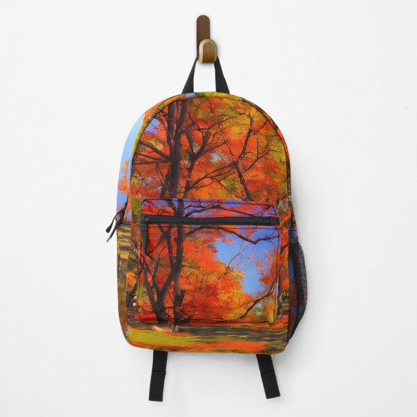 Item preview, A fall landscape of a park in anime background with warm color palate designed and sold by Art-of-AI.