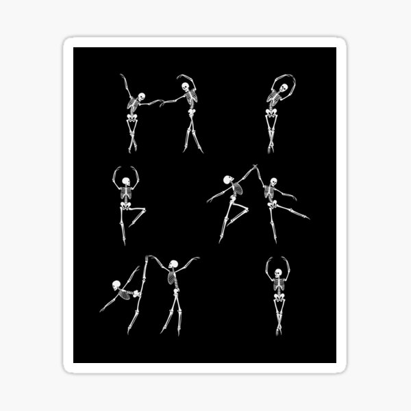 Halloween Dancing Skeletons Sticker For Sale By Double E Design