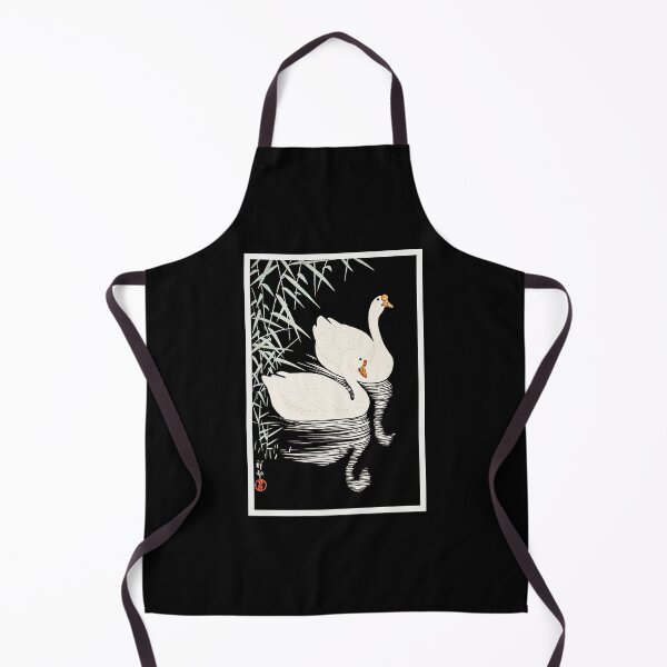 Item preview, White Chinese Geese Swimming by Reeds by (1928) Ohara Koson designed and sold by blackdogshop.