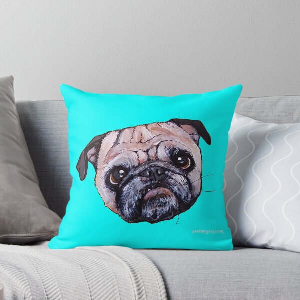 Artikelvorschau, Butch der Mops - Cyan entworfen und verkauft von PAINTMYPUG.