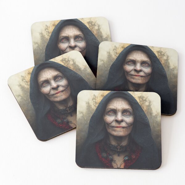 Item preview, portrait_of_an_evil_witch_witch_has_a_creepy_face_scary designed and sold by Arulsha.