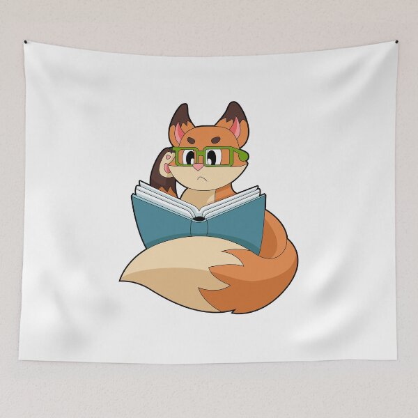 Item preview, Fox as Nerd with Book & Glasses designed and sold by Snabdesign84.