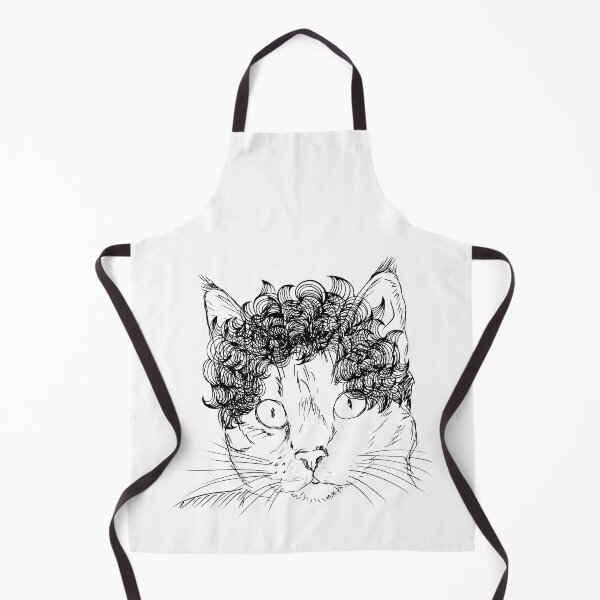 Item preview, Funny Cute Cat With A Wig / Funny Black Cat With A Wig, Black Cat Drawing For Cat Lovers designed and sold by haRexia.