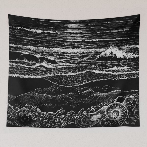 Item preview, Moonlight Beach (scraperboard) designed and sold by Painting By Nature.