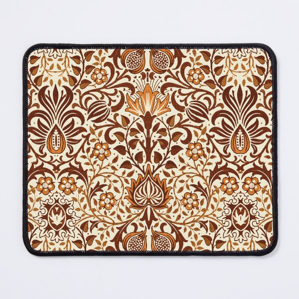 Item preview, Jacobean Floral Damask, Beige and Chocolate Brown designed and sold by Marymarice.