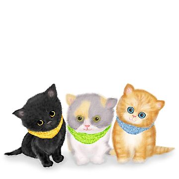 Artwork thumbnail, Cute Kittens Wearing Bandanas by LeopardyNonsense