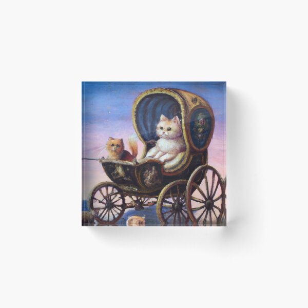 Item preview, Felicity and Addy the Cats, riding in a carriage (Romanticism) designed and sold by thecatandkettle.