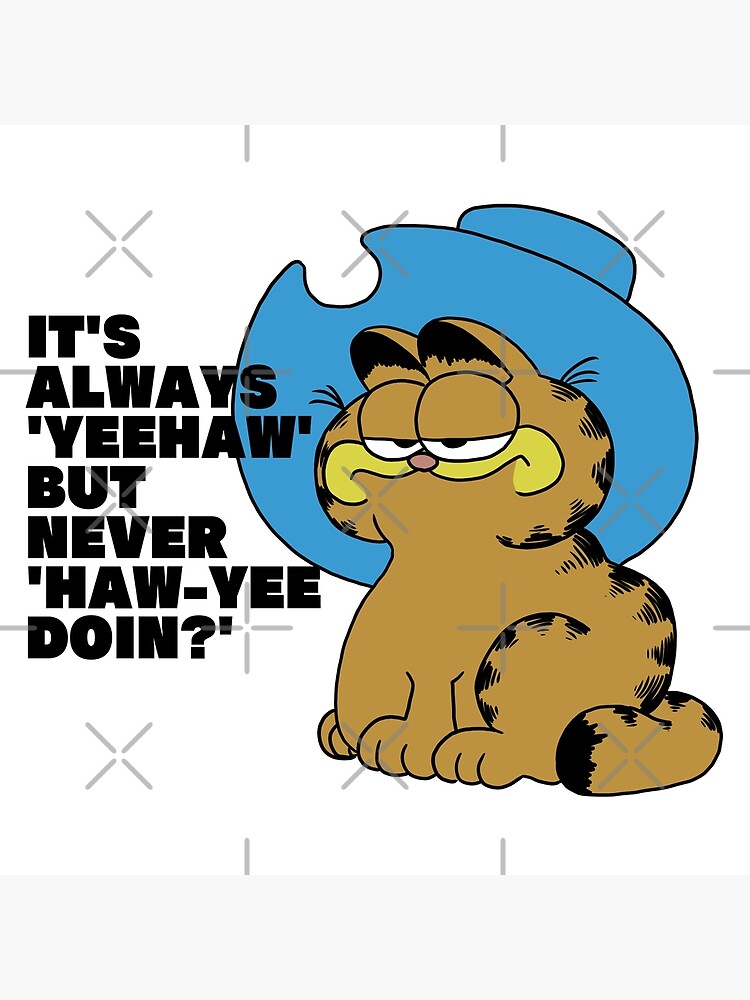 "Cowboy Garfield" Poster for Sale by peculiarfrog | Redbubble