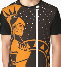 palas athena minerva greek roman mythology goddess orange and black old plate painting Graphic T-Shirt