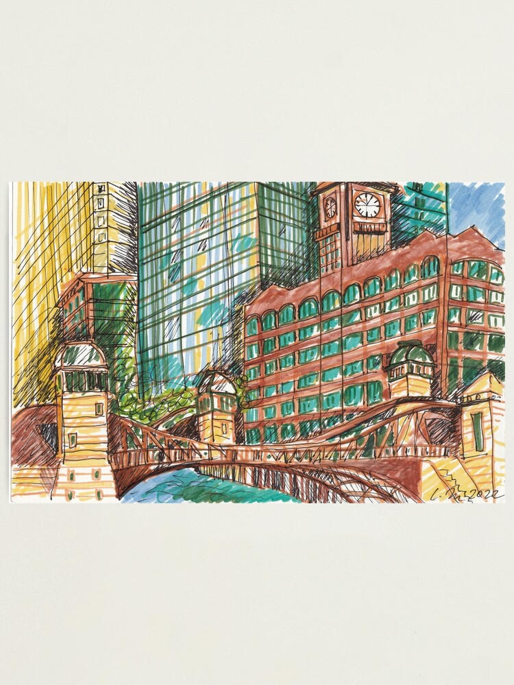 Thumbnail 2 of 3, Photographic Print, Chicago Clock Tower designed and sold by laviniamorozan.