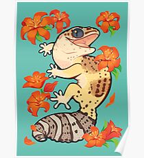 Fire lily gecko Poster