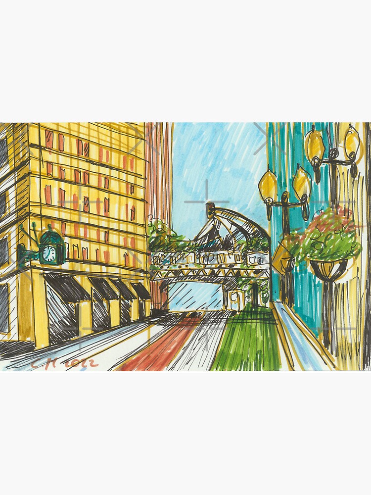 Thumbnail 2 of 2, Art Board Print, Chicago Street View designed and sold by laviniamorozan.