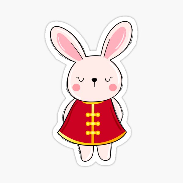 Happy Chinese New Year 2023 Cartoon Cute Rabbit Wearing
