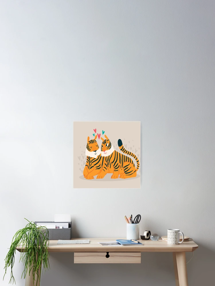 Thumbnail 2 of 3, Poster, Two tigers designed and sold by AS-Graphics.