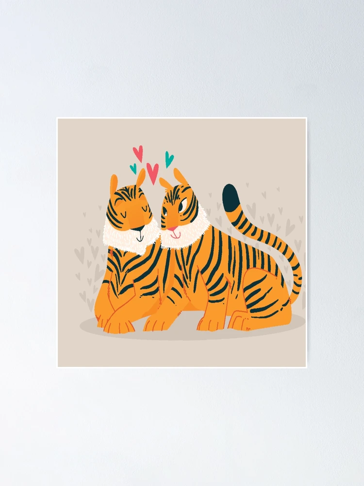 Thumbnail 1 of 3, Poster, Two tigers designed and sold by AS-Graphics.