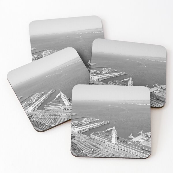 Item preview, Ferry Building Marketplace from Above, San Francisco, California - Black & White designed and sold by ywphotos.