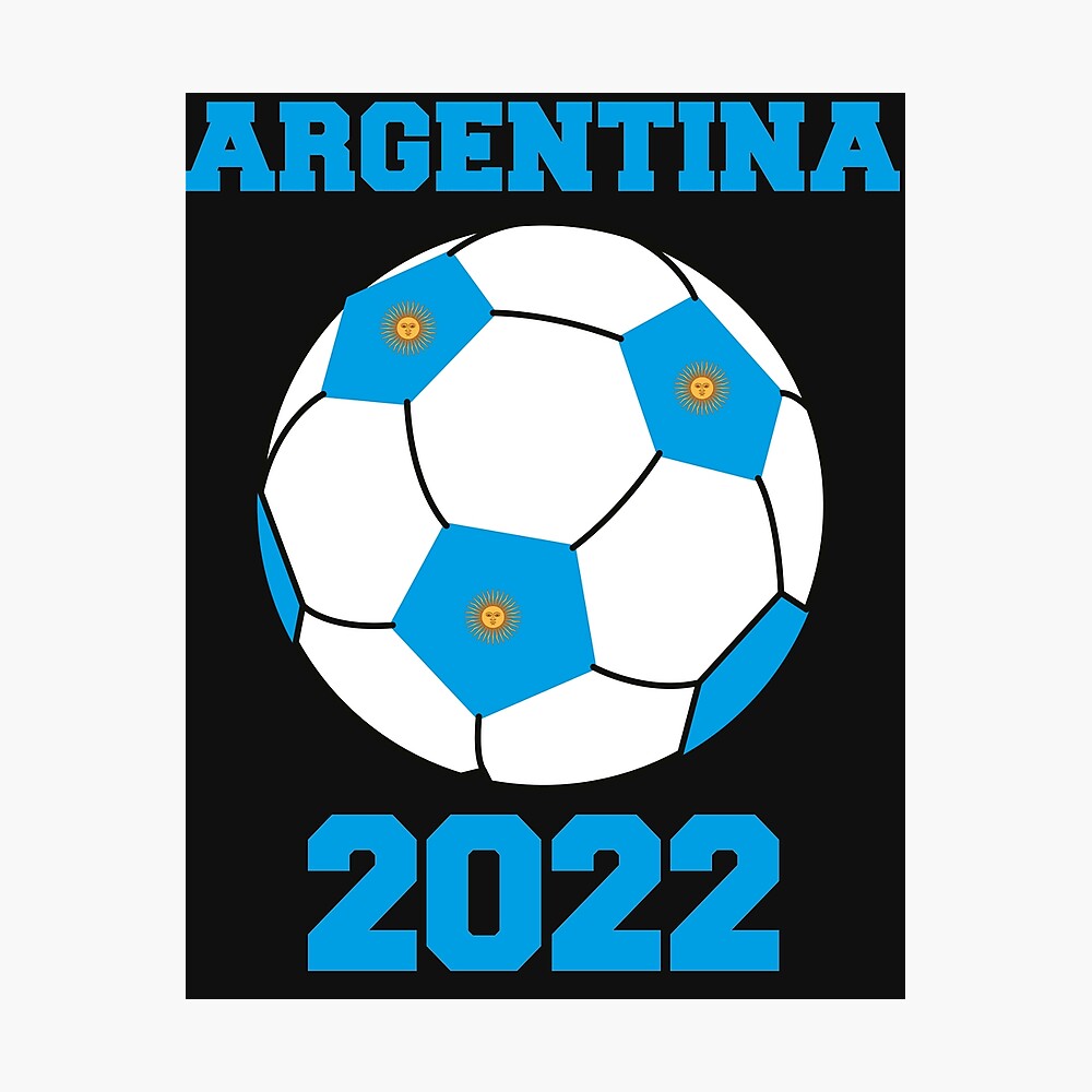 Argentina Soccer Ball Argentinian Flag Football Poster