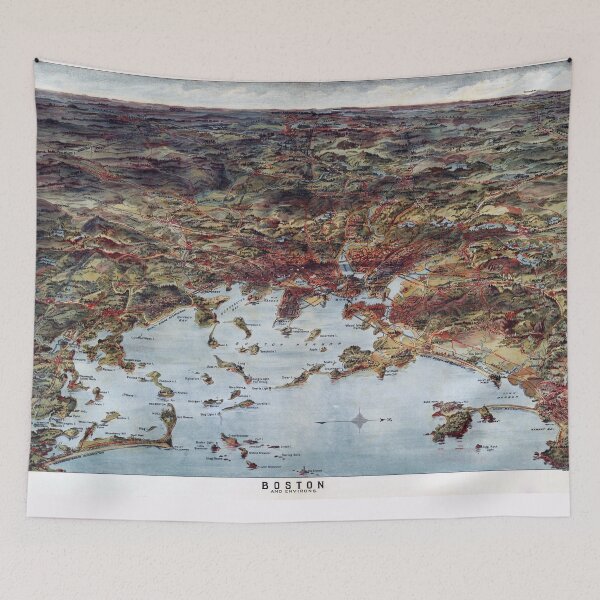 Item preview, 1905 Boston Tea Party Anniversary vintage map designed and sold by Glimmersmith.