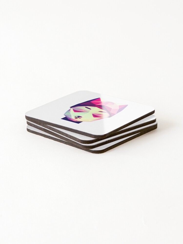 Thumbnail 4 of 5, Coasters (Set of 4), Pink Calm designed and sold by PolygonXYZ.