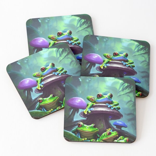 Item preview, Frog Series - Four Frogs on a Toadstool designed and sold by Mandala Magic by OM.