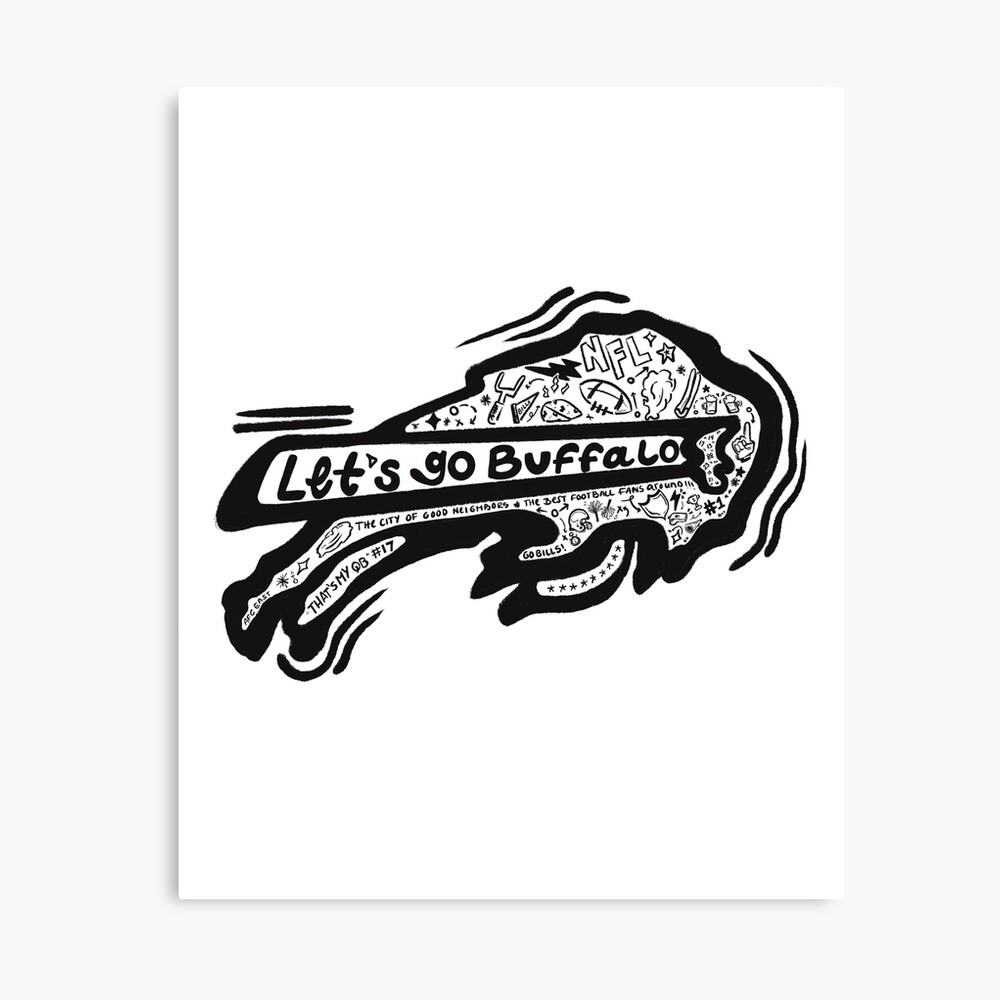Buffalo Bills Doodle Art Board Print