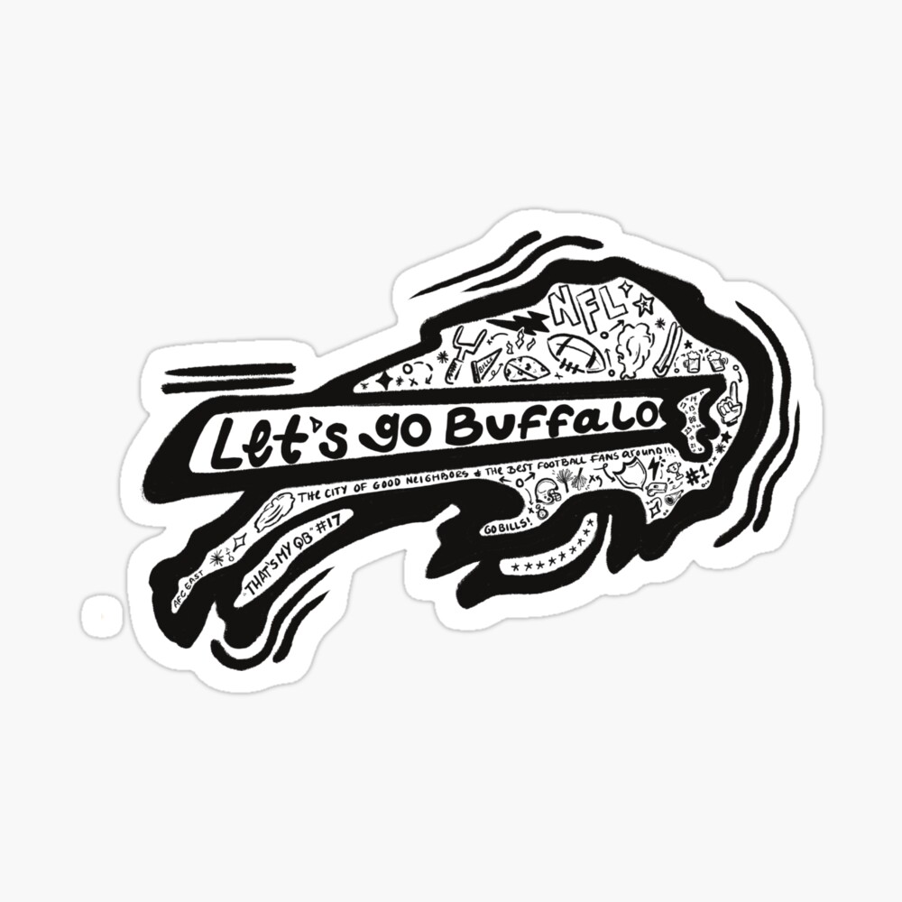 Buffalo Bills Doodle Art Board Print