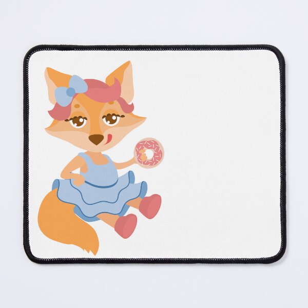 Item preview, fox vector character with a donut designed and sold by tetiana12.