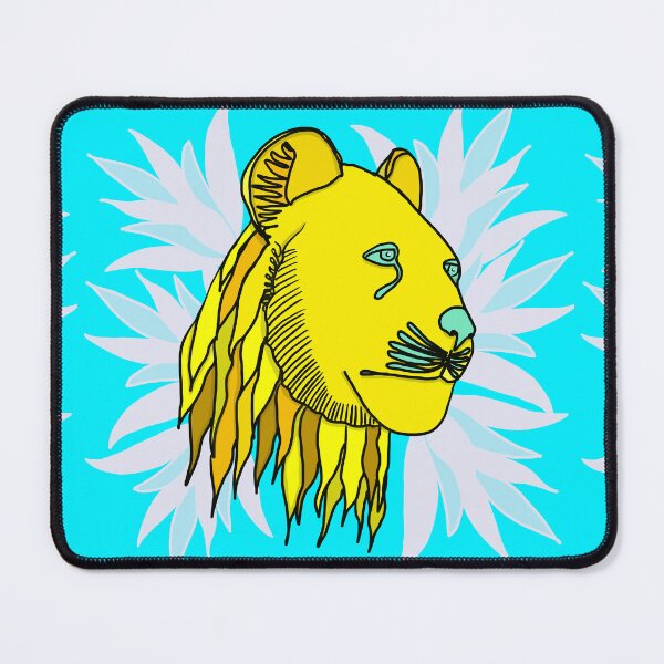 Item preview, Golden lioness and lotus flowers  designed and sold by LynseysArtShop.
