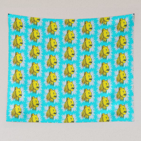 Item preview, Golden lioness and lotus flowers  designed and sold by LynseysArtShop.