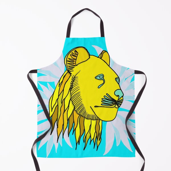 Item preview, Golden lioness and lotus flowers designed and sold by LynseysArtShop.
