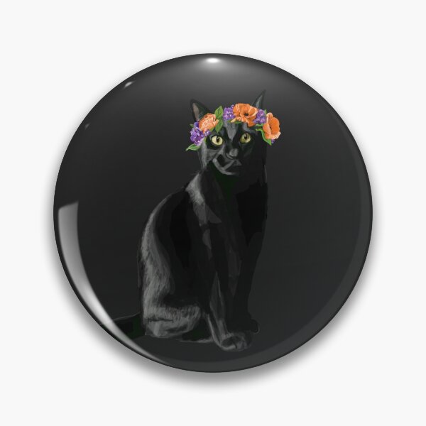 Item preview, Black Cat Portrait designed and sold by DrawBotanical.