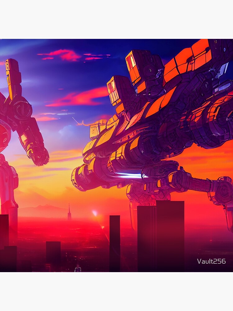 "Mecha Kaiju Judgement Day AI Generated Art" Canvas Print for Sale by