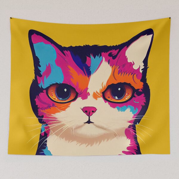 Item preview, Pop art style Munchkin Cat Print designed and sold by ThePurpleMelon.