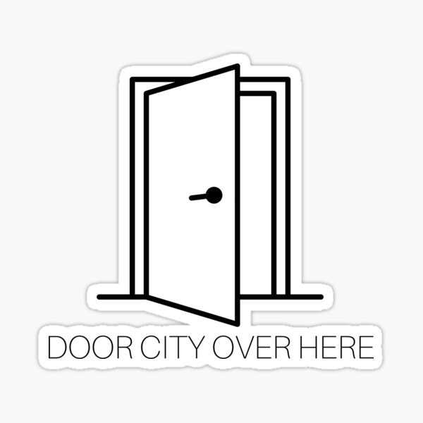 "door city" Sticker for Sale by kod32 Redbubble