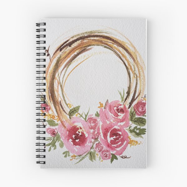 Item preview, Watercolor wreath with pink roses  designed and sold by Sarah Pryor.