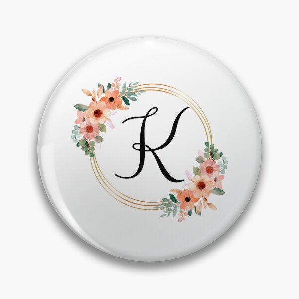 Artikelvorschau, Monogrammbuchstabe K | Koralle Blumenmuster entworfen und verkauft von JustSeasons.