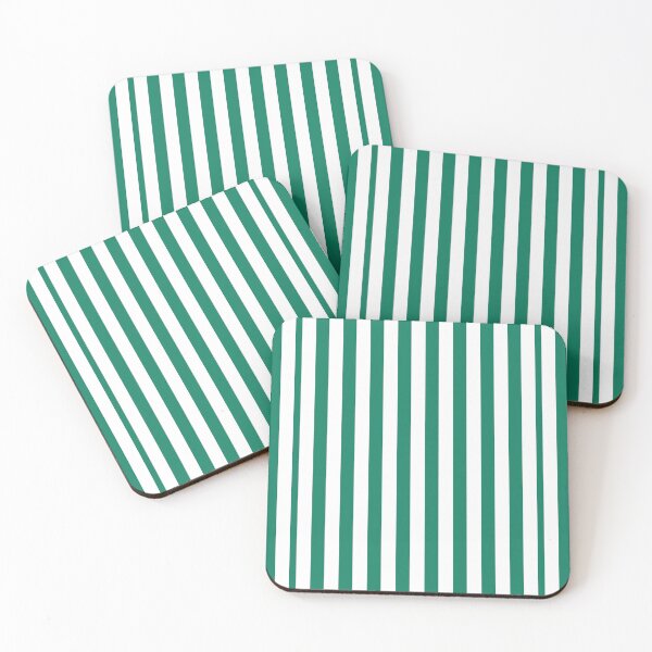 Item preview, Green and White Vertical Striped designed and sold by Rami Khalifah.