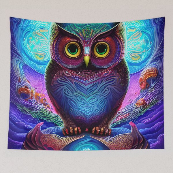 Item preview, Psychedelic Owl designed and sold by HellsBrew.