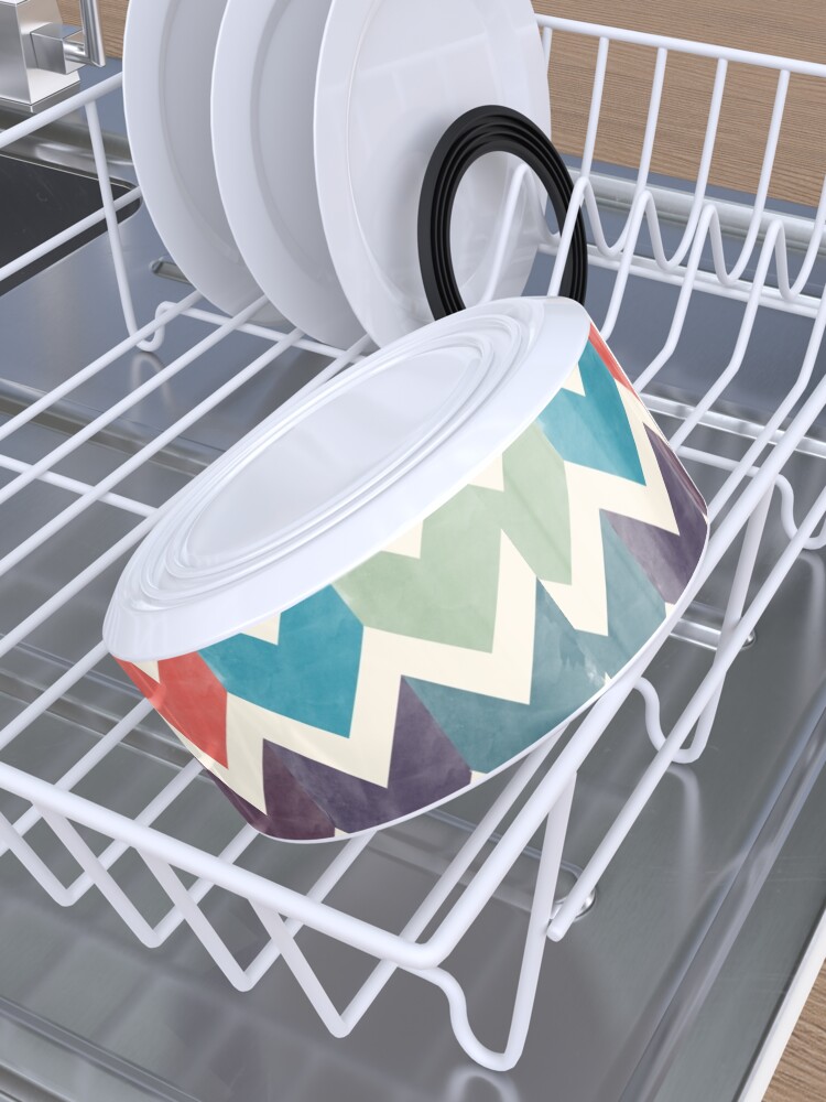 Alternate view of Watercolor Chevron Pattern Pet Bowl