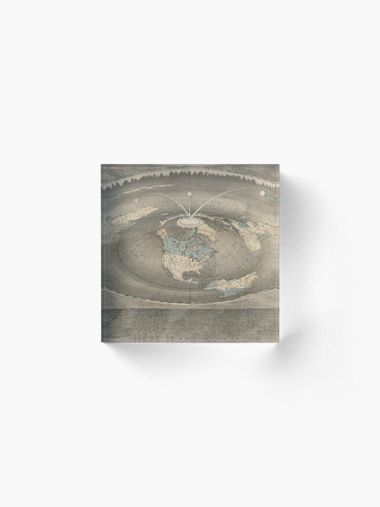 Alternate view of Flat Earth Map Acrylic Block