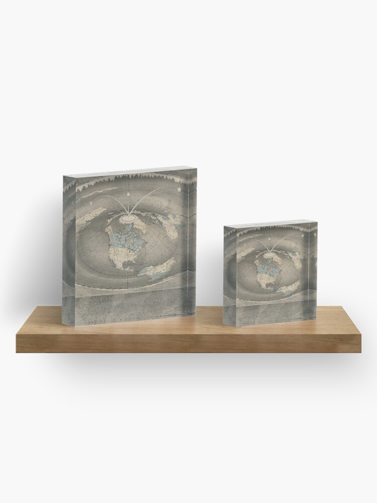 Alternate view of Flat Earth Map Acrylic Block