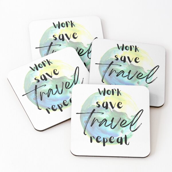 Item preview, Work Save Travel Repeat designed and sold by Jennifer Kennedy.