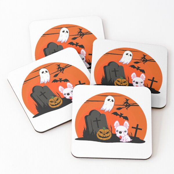 Item preview, Frenchie Halloween Graveyard scene. designed and sold by Doggymadness.