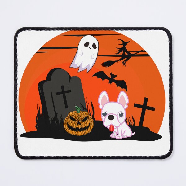 Item preview, Frenchie Halloween Graveyard scene. designed and sold by Doggymadness.
