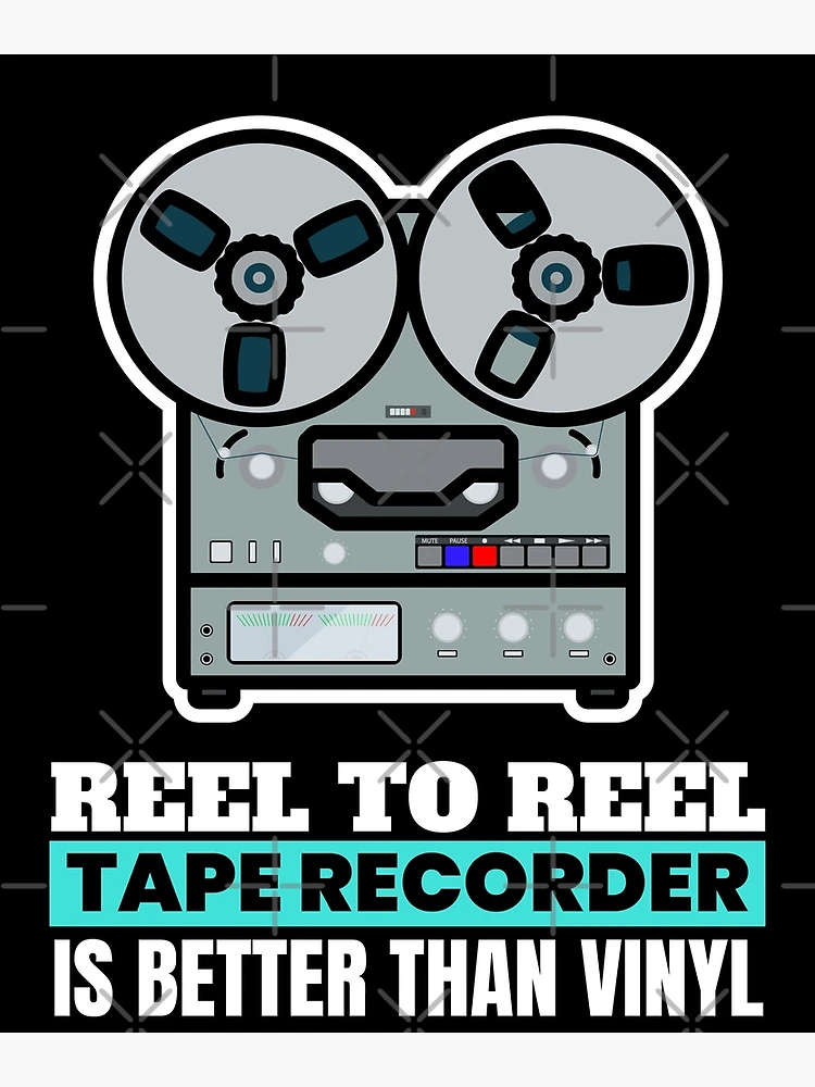 Reel to Reel track vintage tape recorder Orange version Poster for Sale by  PeterADesign