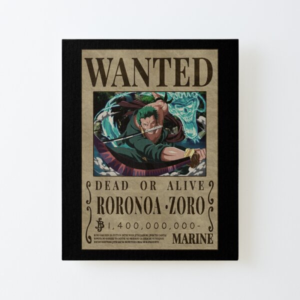 Zoro Bounty Wanted Poster One Piece Art Print by Anime One Piece