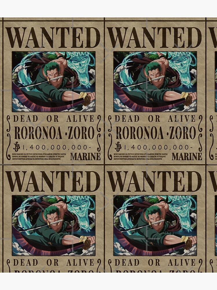 Roronoa Zoro One Piece Zoro Pirate Hunter Bounty Poster Art Print for Sale  by One Piece Bounty Poster